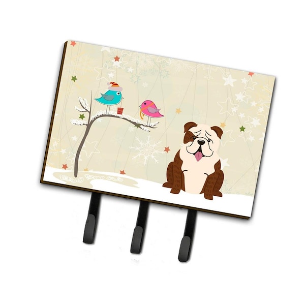 Carolines Treasures Christmas Presents Between Friends English Bulldog Brindle White Leash or Key Holder BB2593TH68 - main